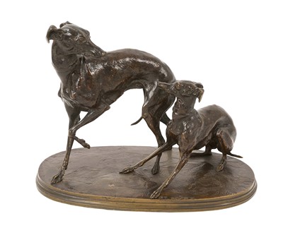 Lot 743 - Pierre-Jules Mène (1810-1879) bronze Greyhound and Whippet