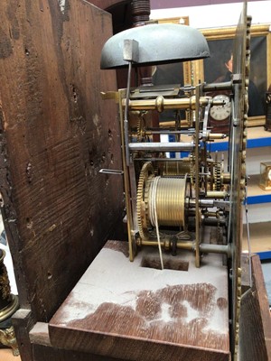 Lot 593 - 18th century eight day longcase clock by William Lawrence of Thame, in oak case with key, two weights and pendulum