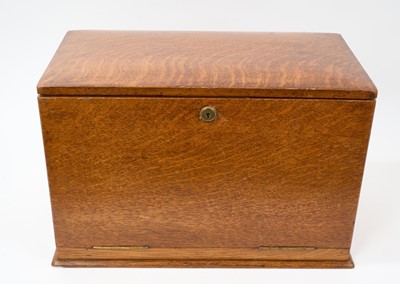 Lot 783 - Edwardian honey oak desk top stationery cabinet