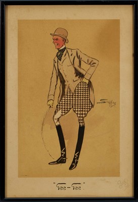 Lot 987 - *Snaffles, Charles Johnson Payne (1884-1967) coloured print - "Gee-Gee", pencil signed with a snaffle and dated '11, 36cm x 24.5cm, in glazed frame
