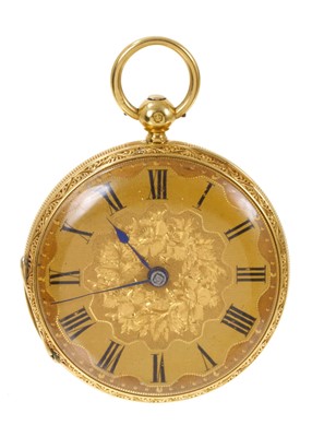 Lot 546 - Victorian 18ct gold fob watch