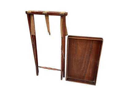 Lot 1436 - Victorian mahogany butler's tray on X-frame folding stand, the tray 73 x 46cm