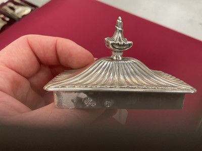 Lot 244 - Pair George III silver tea caddies of bombe form, and a matching sugar vase.