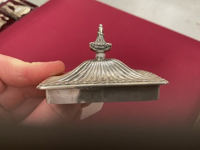 Lot 244 - Pair George III silver tea caddies of bombe form, and a matching sugar vase.