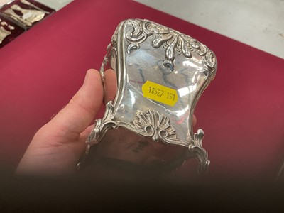 Lot 244 - Pair George III silver tea caddies of bombe form, and a matching sugar vase.