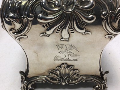 Lot 244 - Pair George III silver tea caddies of bombe form, and a matching sugar vase.