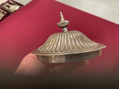 Lot 244 - Pair George III silver tea caddies of bombe form, and a matching sugar vase.