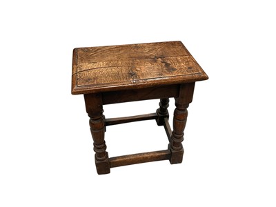 Lot 1441 - 17th century style oak joint stool