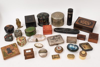 Lot 697 - Collection of antique boxes in a variety of materials