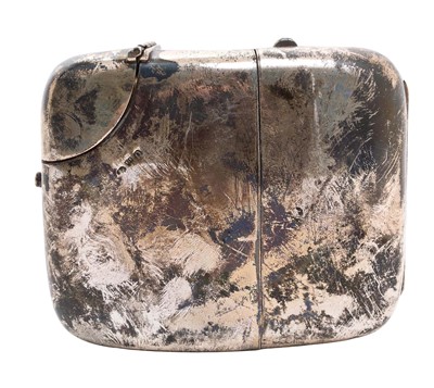 Lot 254 - Unusual late Victorian silver combination cigarette case and spirit flask of shaped rectangular form