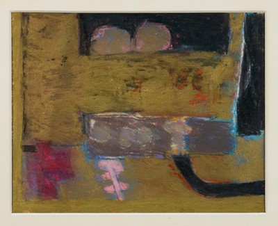 Lot 1023 - *Roger Cecil (1942-2015) oil pastel on paper - Lay Your Sleepy Head, 14cm x 17.5cm, glazed frame Provenance: The New Academy Gallery, London