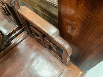 Lot 1257 - Pair of early 20th century Chinese hardwood elbow chairs