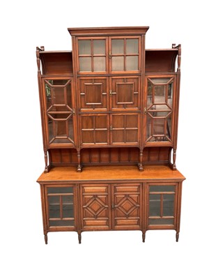 Lot 1377 - Arts and Crafts mahogany high dresser