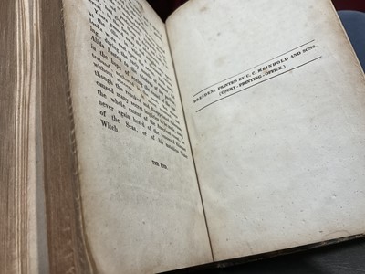 Lot 754 - James Fenimore Cooper - The Water Witch or the Skimmer of the Seas, very rare first edition published Dresden 1830, three volumes bound in one, marbled board ends with tooled spine, 17 x 11cm