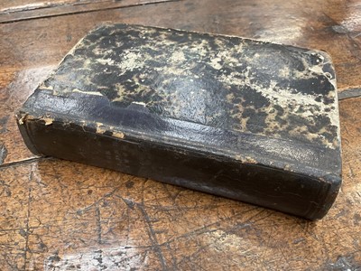 Lot 754 - James Fenimore Cooper - The Water Witch or the Skimmer of the Seas, very rare first edition published Dresden 1830, three volumes bound in one, marbled board ends with tooled spine, 17 x 11cm