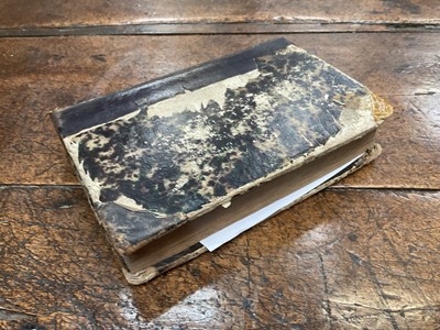 Lot 754 - James Fenimore Cooper - The Water Witch or the Skimmer of the Seas, very rare first edition published Dresden 1830, three volumes bound in one, marbled board ends with tooled spine, 17 x 11cm