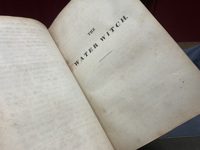 Lot 754 - James Fenimore Cooper - The Water Witch or the Skimmer of the Seas, very rare first edition published Dresden 1830, three volumes bound in one, marbled board ends with tooled spine, 17 x 11cm