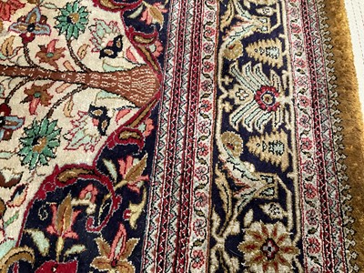 Lot 1488 - Kashan part silk tree of life rug