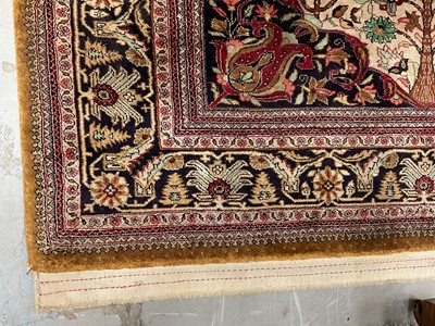 Lot 1488 - Kashan part silk tree of life rug