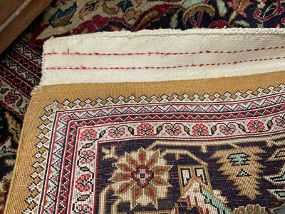 Lot 1488 - Kashan part silk tree of life rug