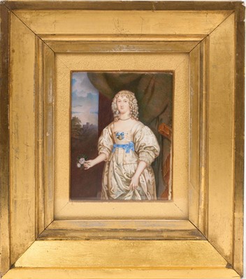 Lot 780 - 19th century portrait miniature on ivory of Elizabeth Cecil, Countess of Devonshire, after the 18th century engraving, 14 x 9cm in glazed gilt frame by Freeman of Norwich