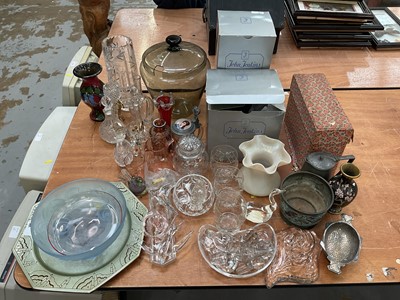Lot 37 - Collection of glass and miscellaneous items, to include a cloisonné jardiniere.