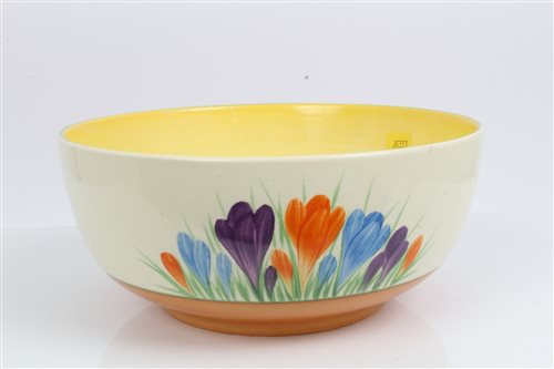 Lot 2046 - Clarice Cliff Crocus pattern bowl, printed...