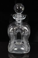 Lot 2049 - Hand-blown glass decanter of pinched form