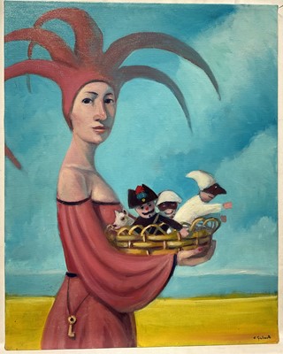 Lot 82 - Claudio Giulianelli (b. 1956) oil on canvas Il Segreto, signed with Certificate of Authenticity