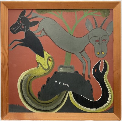 Lot 209 - H B Mruta oil on board, Animals