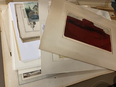 Lot 171 - Helen Bradbury print, signed and various unframed watercolours and prints