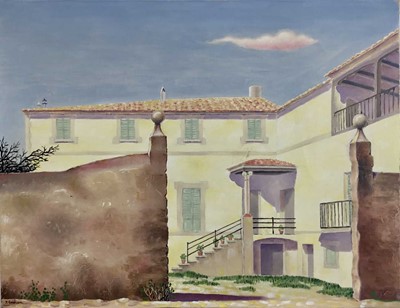 Lot 226 - Fergus Graham (1900-1968) oil on canvas - The Farmstead, signed, 51cm x 66cm, unframed