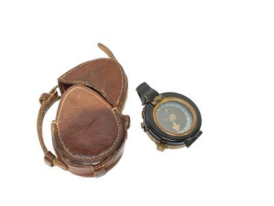 Lot 684 - First World War Officer's Verner's Pattern compass, dated 1918, in brown case stamped Jabez Cliff & Co. Walsall dated 1918.