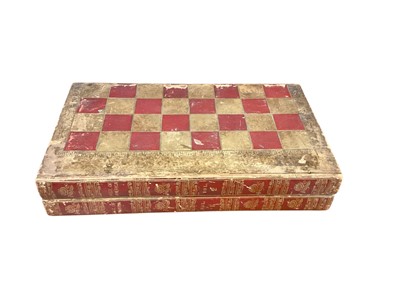 Lot 2576 - Leather bound folding chess board and various 19th century and later games