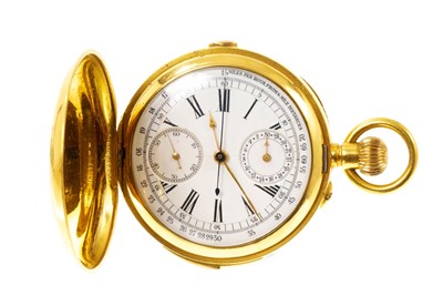 Lot 511 - Early 20th century gold plated quarter-repeater pocket watch