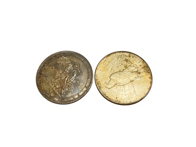 Lot 514 - World - To include G.B. George III silver Crown 1819 LIX nicely toned AU & U.S. silver Liberty Dollar 1927 EF (2 coins)