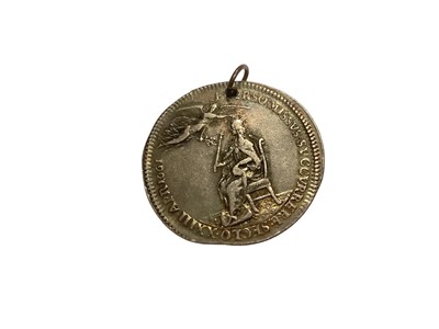 Lot 408 - G.B. - Silver Charles II Coronation commemorative medallion, Obv: King facing right, Rev: The King enthroned, being crowned by Peace dated 1661 (N.B. Dia. 29mm) by T. Simon (N.B. Pierced at 12 o...