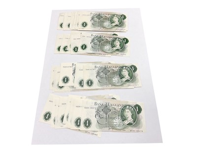 Lot 427 - G.B. - Mixed Bank of England Green Series 'C' portrait issue, One Pound notes to include O'Brien x 5, Fforde x 12 & Page x 32 EF-UNC (N.B. Some consecutively numbered banknotes noted) (49 ba...