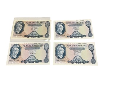 Lot 429 - G.B. - Bank of England O'Brien Series 'B' Helmeted Britannia issue blue Five Pound notes x 4 (Feb. 1957-July 1961)Ef-UNC (4 banknotes)