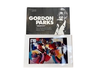 Lot 1421 - Phoebe Beasley, American b.1943. Print of a work celebrating black history, inscribed to Toni Parks, titled, signed and dated 10/24/90 to margin. Bearing The Toni Parks (UK) Collection stamp. 30...