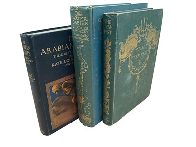 Lot 1672 - The Water Babies, illustrated by Jessie Wilcox Smith. The Tempest 1908, illustrated by Paul Woodruffe. The Arabian Nights 1909, Illustrations by Parish. (3 books)