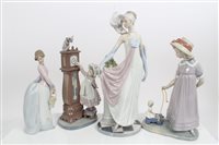Lot 2157 - Four Lladro porcelain figures - lady in 1920s...