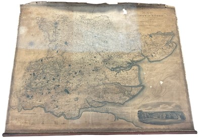 Lot 1151 - Large George IV period chart map of “The County of Essex, From an Actual Survey made in the year 1824.”. By C&J Grenwood, edited by Greenwood, Pringle & Co, Regent St Pall Mall, London,...