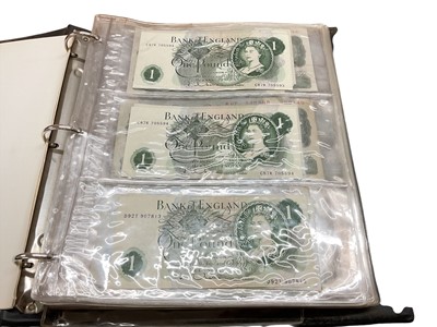 Lot 445 - G.B. - A banknote album containing a collection of mixed banknotes with scarcer issues and higher valued denominations noted to include Bank of Scotland & British Armed Forces notes (N.B. Mix...