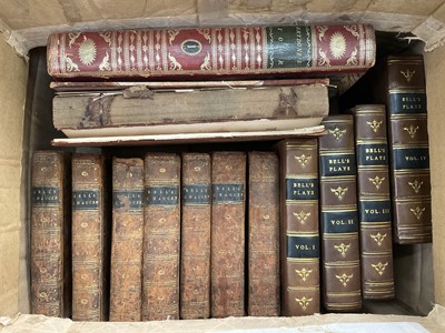 Lot 1656 - Four volumes of Bell’s Plays, to include “As You Like It” by William Shakespeare, 1788, “Macbeth” by William Shakespeare, 1784, “The Battle Of Hastings” by Richard Cumberland Esq, 1793, “The Sch...