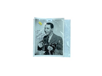 Lot 1437 - George Formby signed black and white photograph, inscribed in blue ink and dated 1941