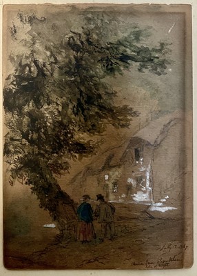 Lot 315 - Ascribed to Henry Perlee Parker (‘Smuggler Parker’), 1795-1873. Pencil, pen and watercolour on paper, titled and dated “Chine Inn Shanklin, Isle of Wight, July 12 1867”. Unframed 32 x 25.5cm inc...