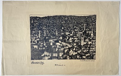Lot 314 - Claud Lovat Fraser (1890-1921) screen print of Bristol City, 1916, 38/50