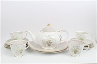Lot 2085 - Susie Cooper tea set with gilt rim and floral...