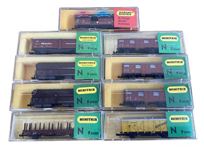 Lot 1922 - Minitrix N Gauge rolling stock, all boxed (9)